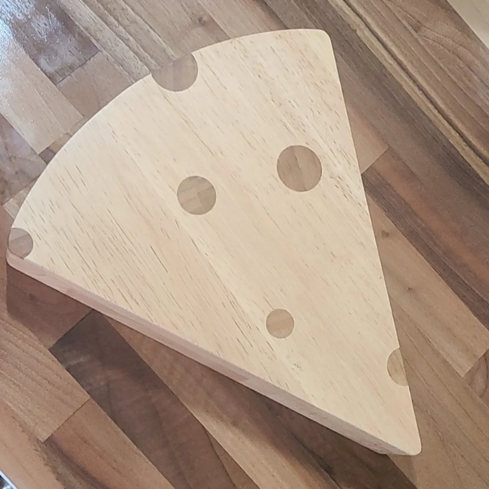 NWOT Swiss Cheese Cutting Board & Tools Set, Rubberwood